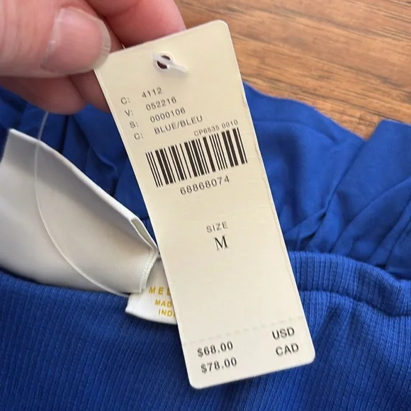 NWT Anthropologie Maeve Blue Ruffle Strapless Top, Medium - Picture 6 of 8